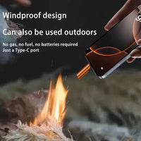 USB C Electric Lighter Windproof Rechargeable Lighter