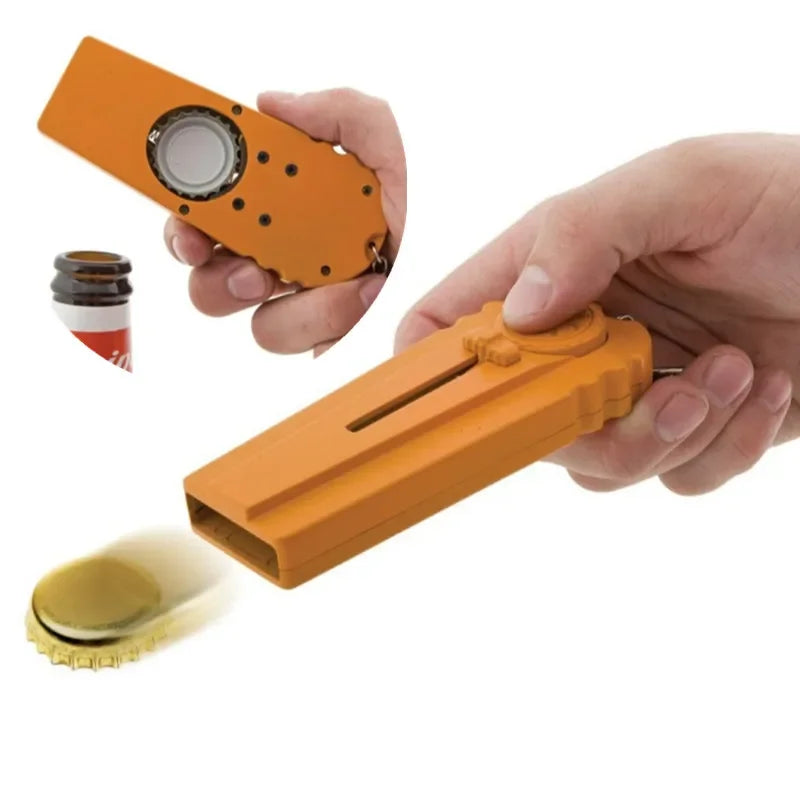 Bottle Opener Gun Spring Loaded Cap Launcher
