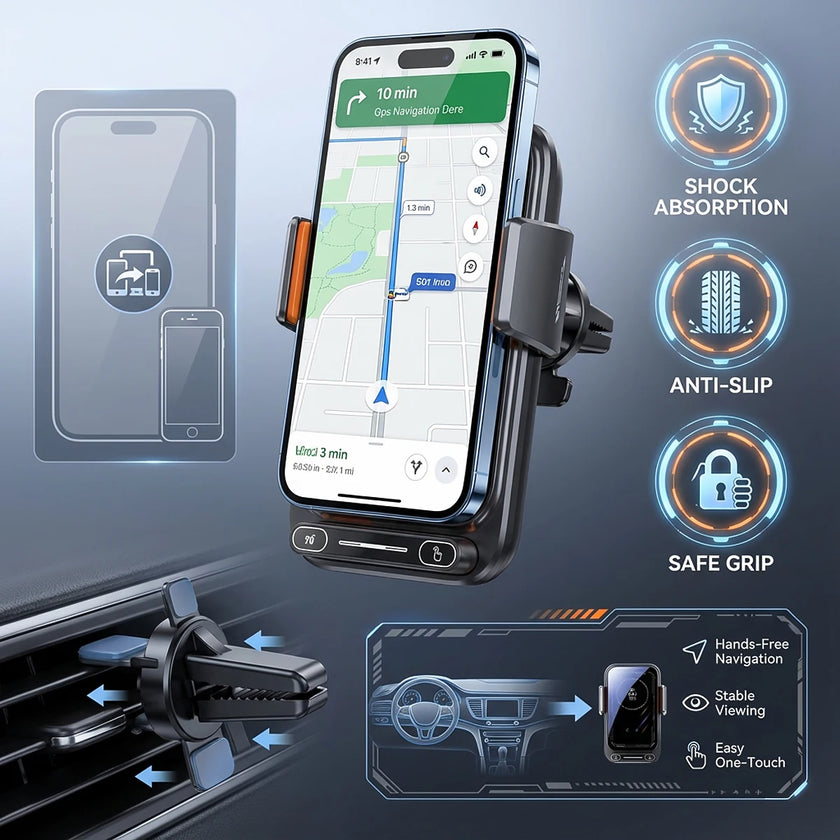 Car Phone Charger Holder 15W Wireless Mount