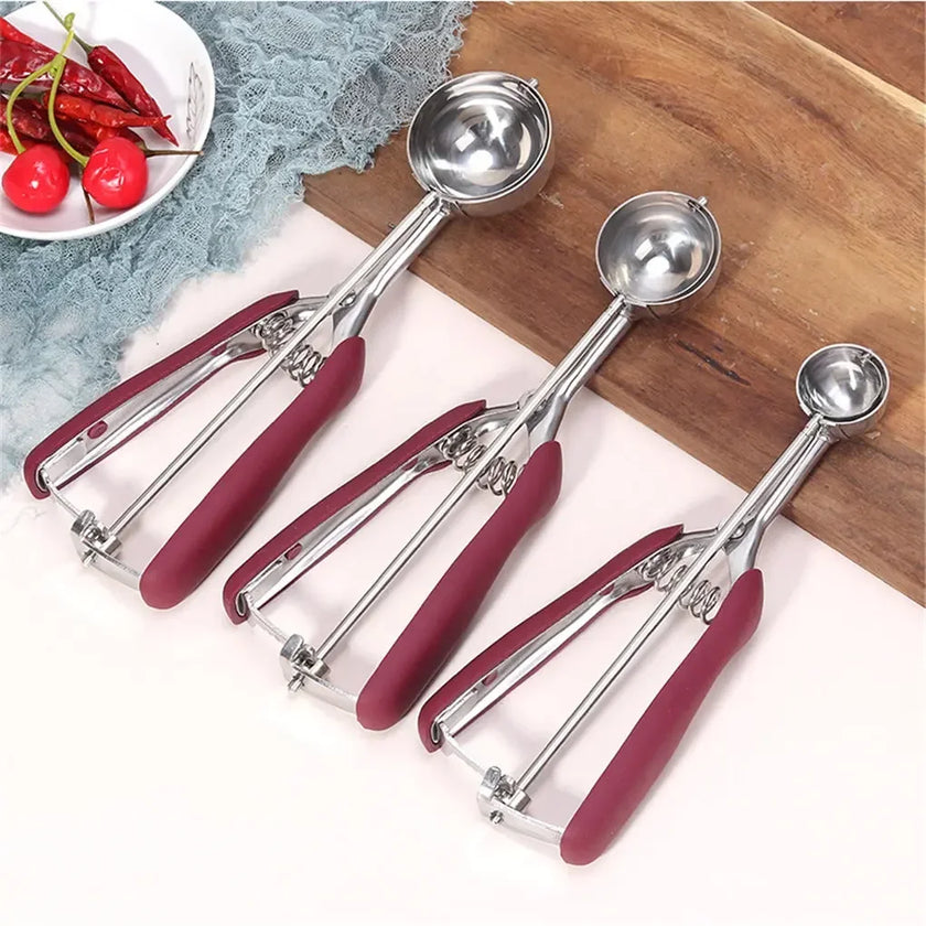 Ice Cream Scoop Stainless Steel Spring Handle