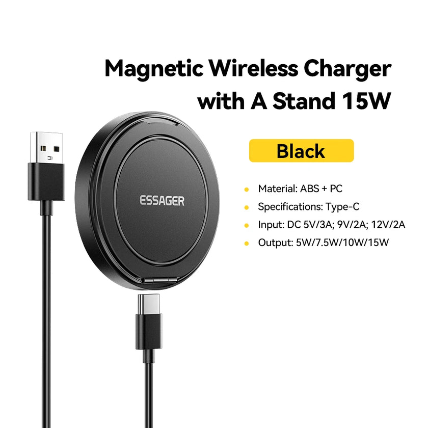 Magnetic Wireless Charger Stand 15W Fast Charging